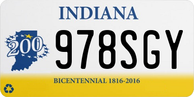 IN license plate 978SGY