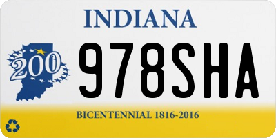 IN license plate 978SHA