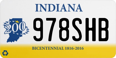 IN license plate 978SHB