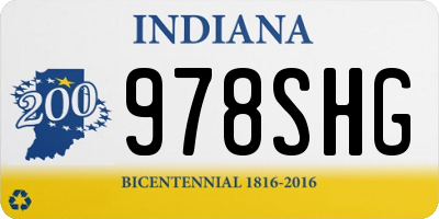 IN license plate 978SHG