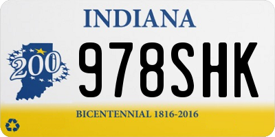 IN license plate 978SHK