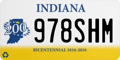 IN license plate 978SHM