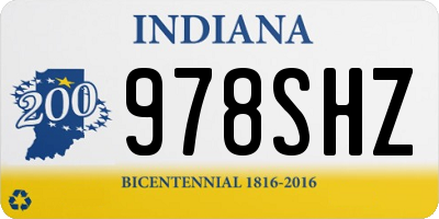 IN license plate 978SHZ