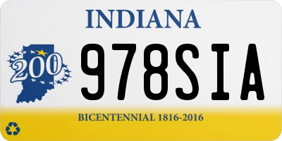 IN license plate 978SIA