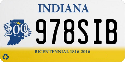 IN license plate 978SIB