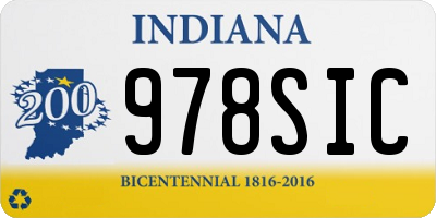 IN license plate 978SIC