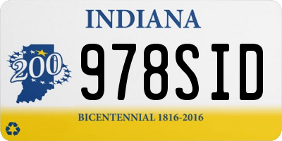 IN license plate 978SID