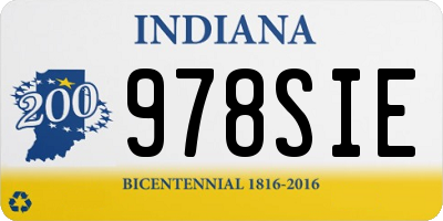 IN license plate 978SIE