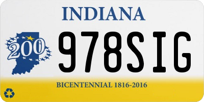 IN license plate 978SIG