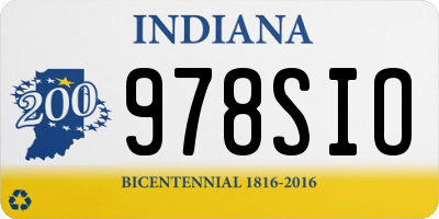 IN license plate 978SIO