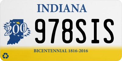 IN license plate 978SIS