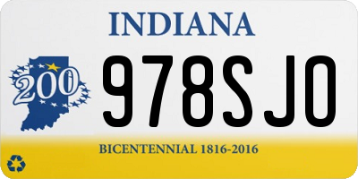 IN license plate 978SJO