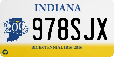 IN license plate 978SJX