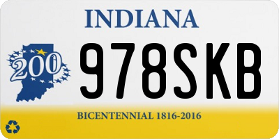 IN license plate 978SKB