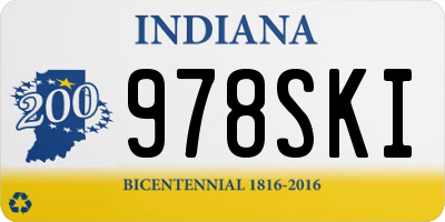IN license plate 978SKI