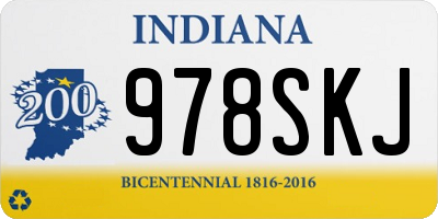 IN license plate 978SKJ