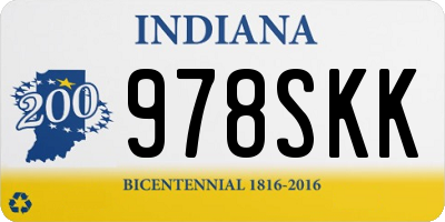 IN license plate 978SKK