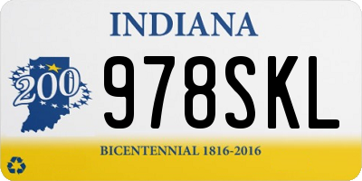 IN license plate 978SKL