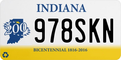 IN license plate 978SKN