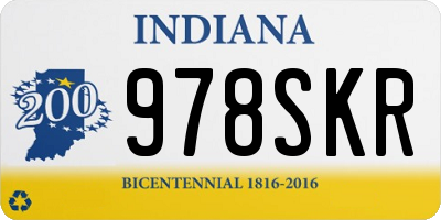 IN license plate 978SKR