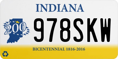 IN license plate 978SKW