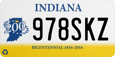 IN license plate 978SKZ