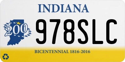 IN license plate 978SLC