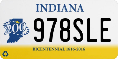 IN license plate 978SLE