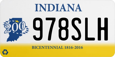 IN license plate 978SLH