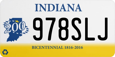 IN license plate 978SLJ