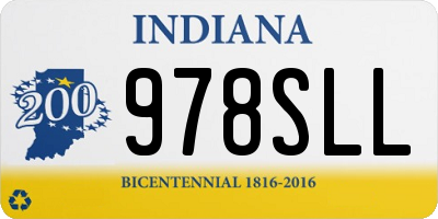 IN license plate 978SLL