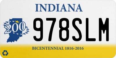 IN license plate 978SLM