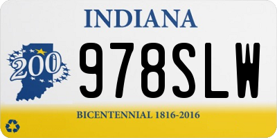 IN license plate 978SLW