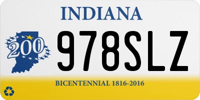 IN license plate 978SLZ