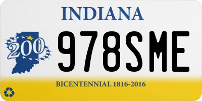 IN license plate 978SME