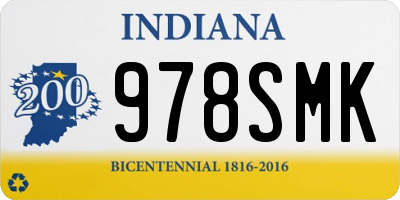 IN license plate 978SMK