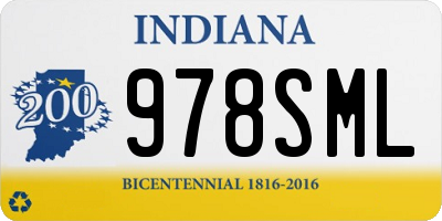IN license plate 978SML
