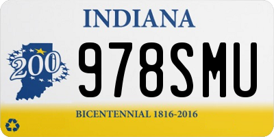 IN license plate 978SMU