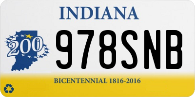 IN license plate 978SNB