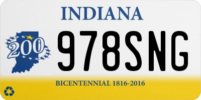 IN license plate 978SNG