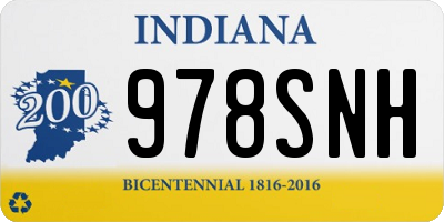 IN license plate 978SNH