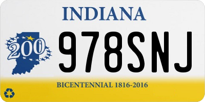 IN license plate 978SNJ