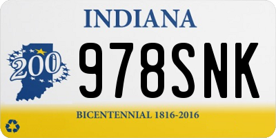 IN license plate 978SNK