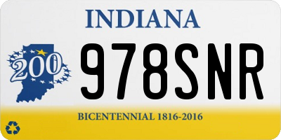 IN license plate 978SNR