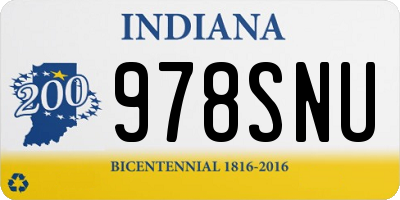 IN license plate 978SNU