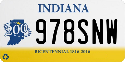 IN license plate 978SNW