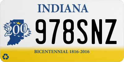 IN license plate 978SNZ