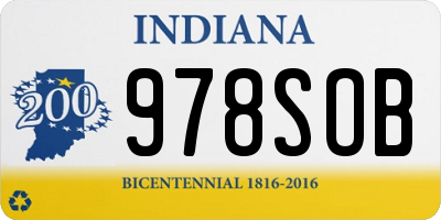 IN license plate 978SOB