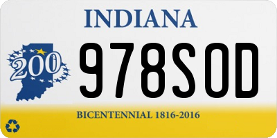 IN license plate 978SOD