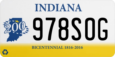 IN license plate 978SOG